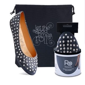 Brand New with Tags Black studded Rollasole flats